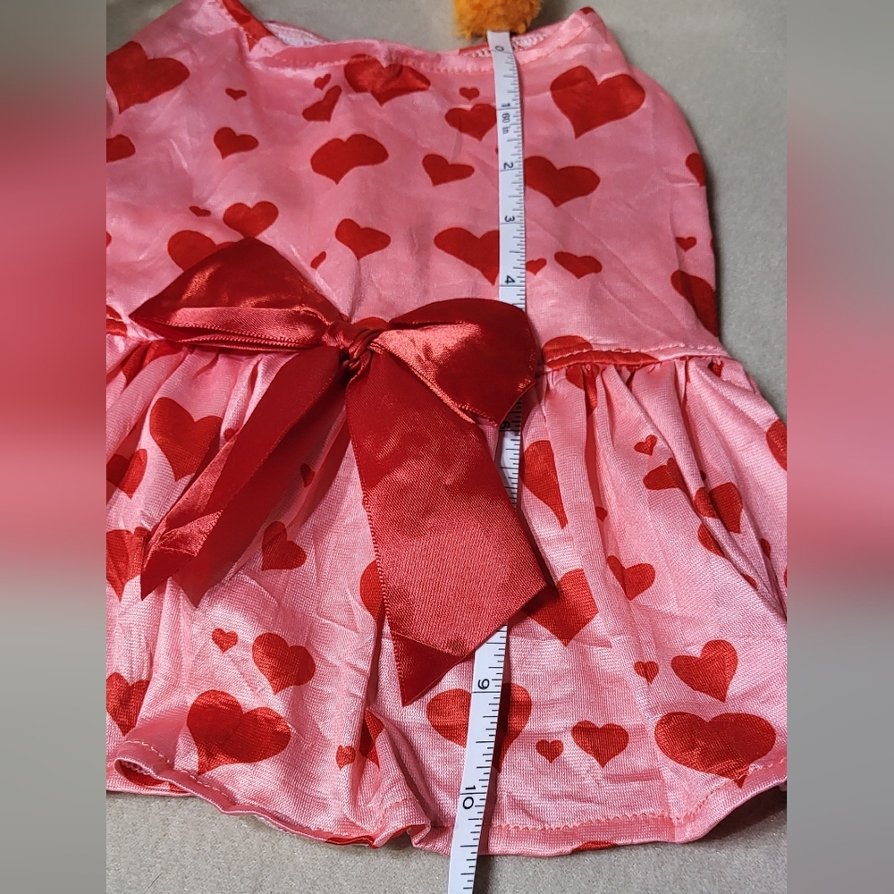 Pink/Red Valentine's Day Heart Print Dog/Pet Dress Costume Size Medium- NWOT - Picture 5 of 9
